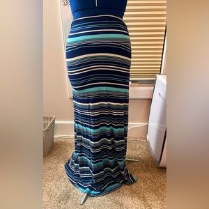 Maxi Blue Stretch Skirt